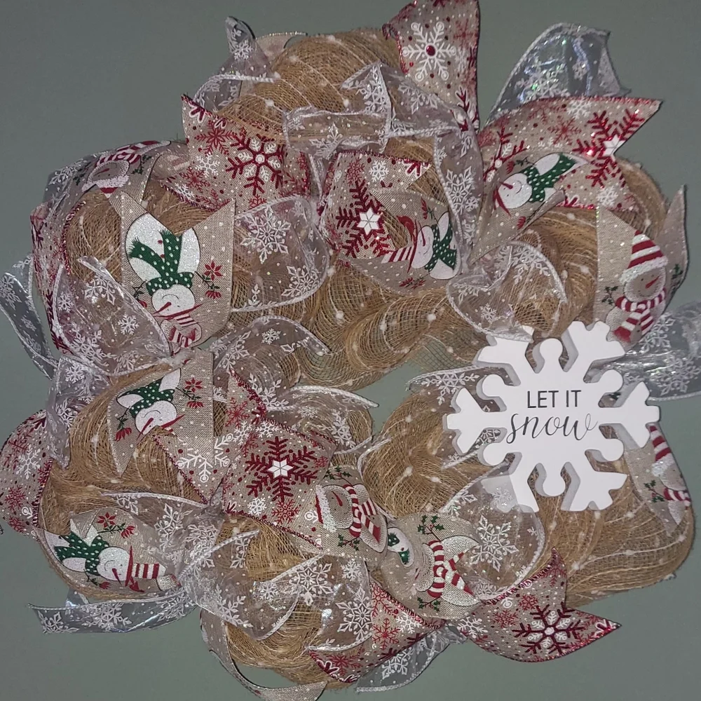Handcrafted Let It Snow Winter Wreath *New